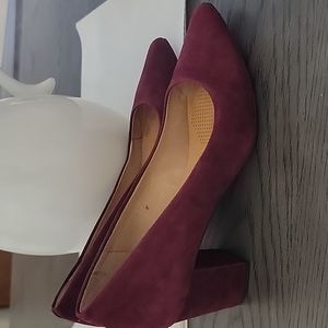 Corso Como Burgundy Suede Block Heels Sz 8m